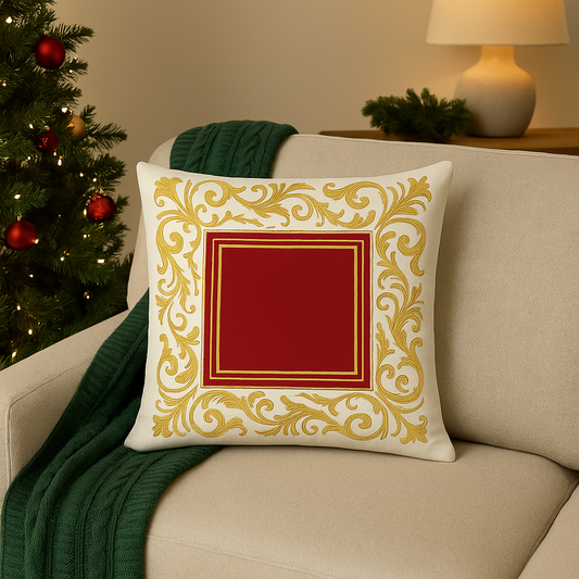 Red & Gold Elegant Pillow
