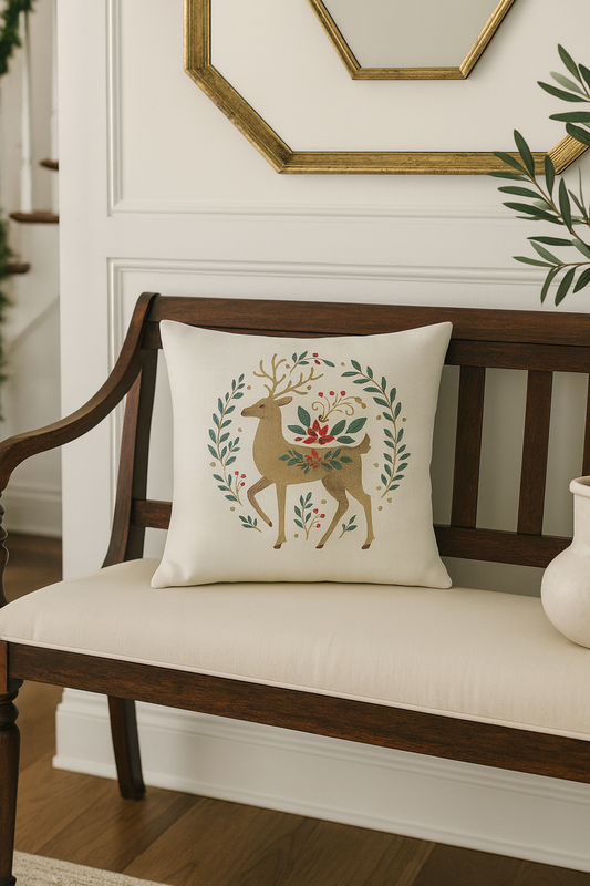Holiday Pillow - White