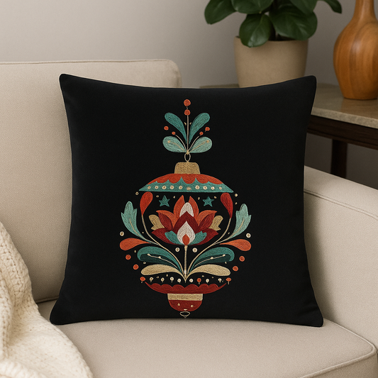 Ornate Ornament Pillow - Black
