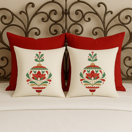 Ornate Ornament Pillow - White